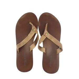 American Eagle Brown Beaded Flip Flops Women’s Size 7 Casual Boho Sandals
